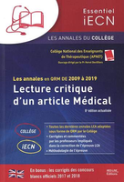 Lecture critique d'un article mdical : Les annales en QRM de 2009  2019 -  - MED-LINE EDITIONS - 