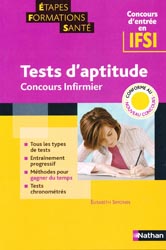 Tests d'aptitude - Concours infirmier - lisabeth SIMONIN - NATHAN - tapes formations sant