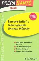 preuve crite 1 : Culture gnrale Concours Infirmier - O.PERCHE - MASSON - Prpa sant