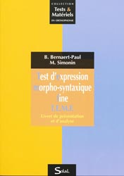 Tests d'expression morpho-syntaxique fine T.E.M.F - Batrice BERNAERT-PAUL , Marion SiIMONIN