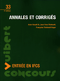 Annales et corrigs entre en IFCS - Alain RAOULT, Jean-Yves THIBAULT, Franoise THIBAULT-ROGER - VUIBERT - 