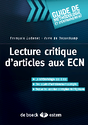 La lecture critique d'articles aux ECN - Franois AUDENET, Aude DE BEAUCHAMP - ESTEM - 