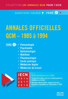 Annales officielles QCM - 1985  1994 Tome 4 - Collectif